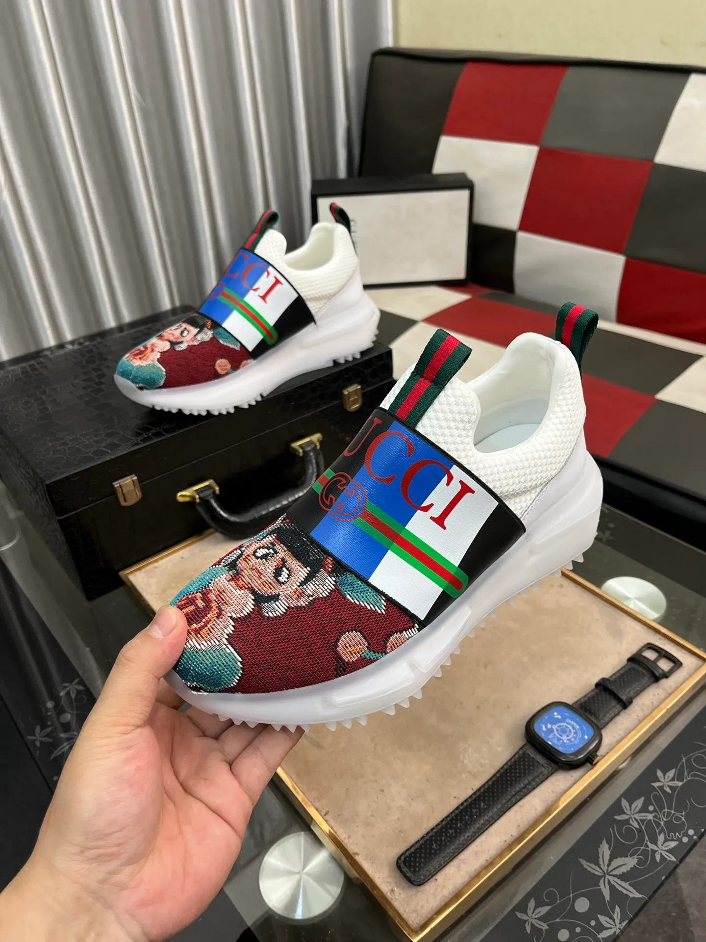 Men's shoes 💰458⌚️⌚️ (GUCCI-Gucci) luxury brand sports and casual shoes, imported original material, sheepskin lining, high-end and comfortable, original outsole is light and wear-resistant! Purely handmade, details determine quality! 38-443️⃣colors available
